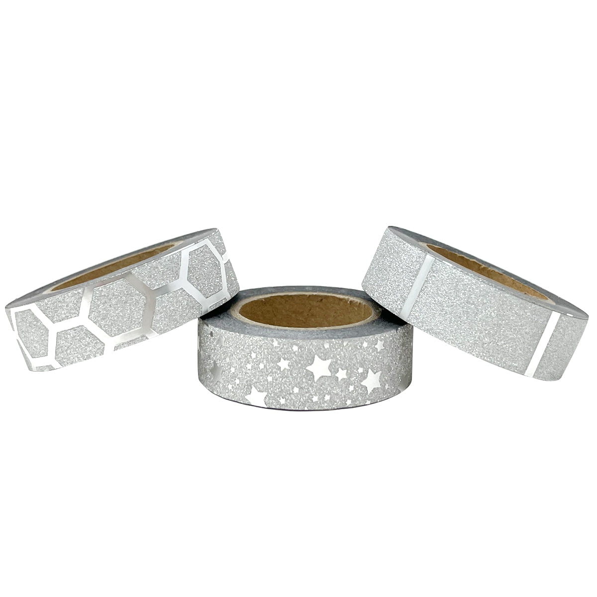 Wrapables Glitter and Shine Washi Tapes Decorative Masking Tapes (Set of 3)
