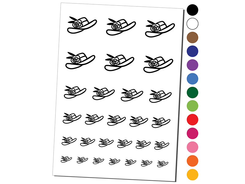 Southern Belle Wide-Brimmed Hat Kentucky Derby Temporary Tattoo Water Resistant Fake Body Art Set Collection