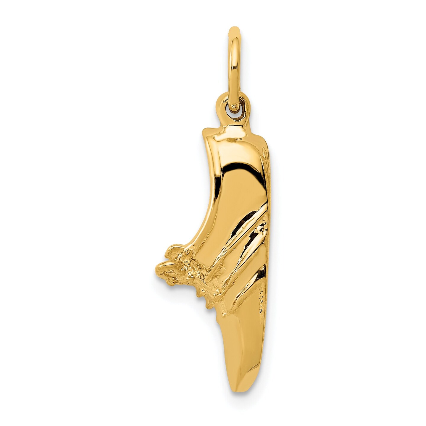 14K Yellow Gold Jogging Shoe Charm Running Sports Jewerly 25mm x 7mm