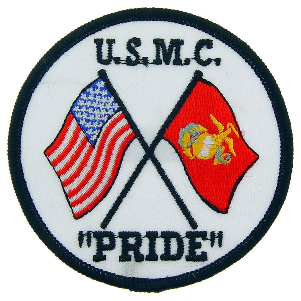 U.S.M.C. Pride Patch Black &#x26; White 3&#x22;