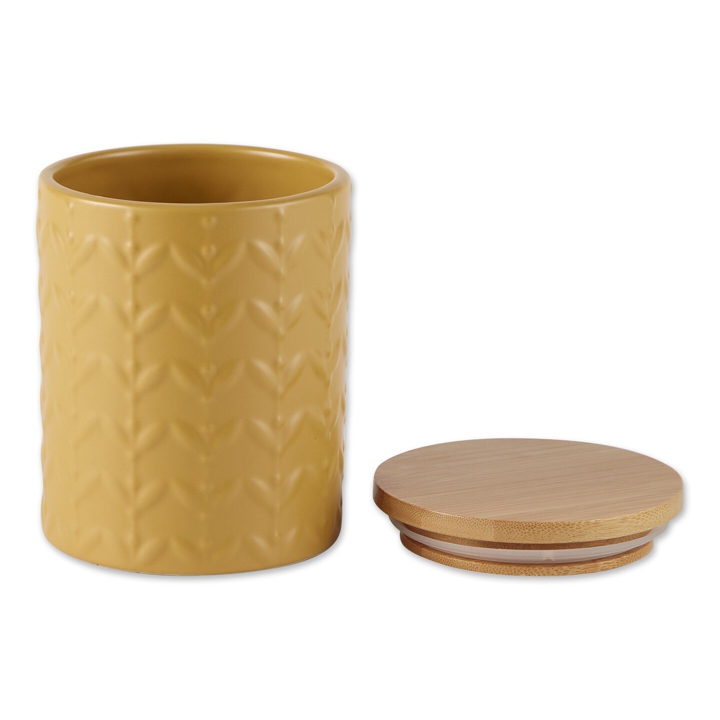 DII Honey Gold Matte Retro Vine Texture Ceramic Canister (Set of 3)