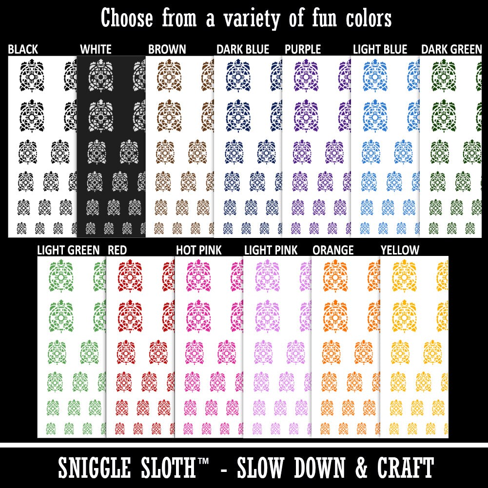 Southwestern Style Tribal Turtle Tortoise Terrapin Temporary Tattoo Water Resistant Fake Body Art Set Collection