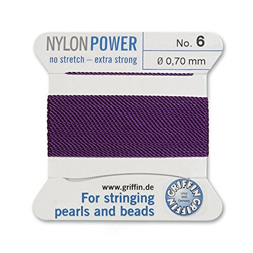#6 Amethyst Griffin Nylon Bead Cord (2 Meters)