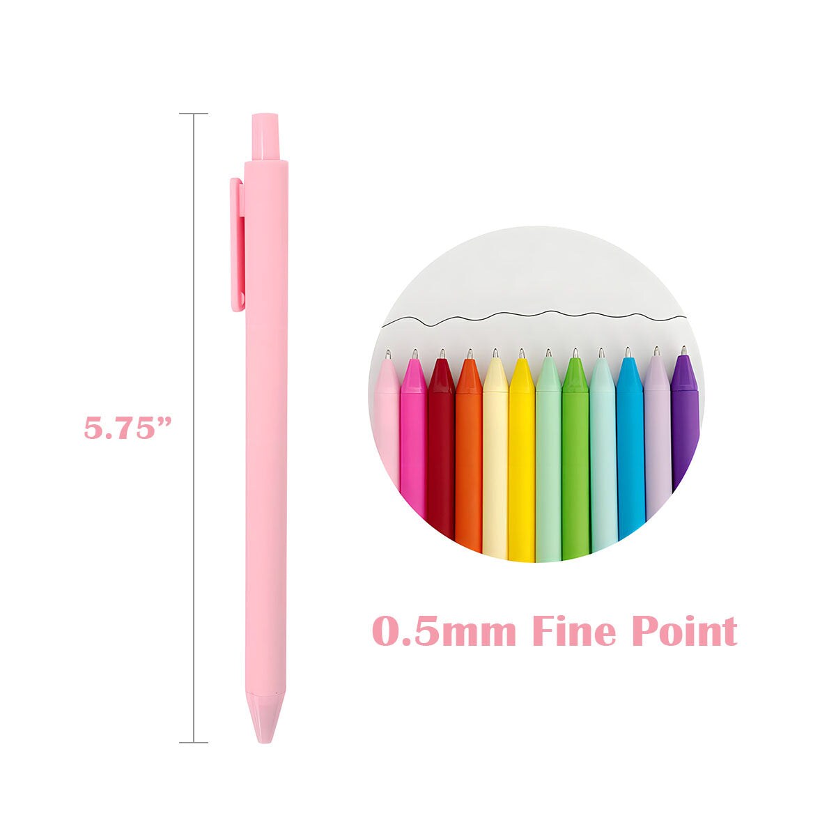 Wrapables Colorful Vibrant Retractable Ballpoint Pens for Home, Office, Stationery (Set of 12)