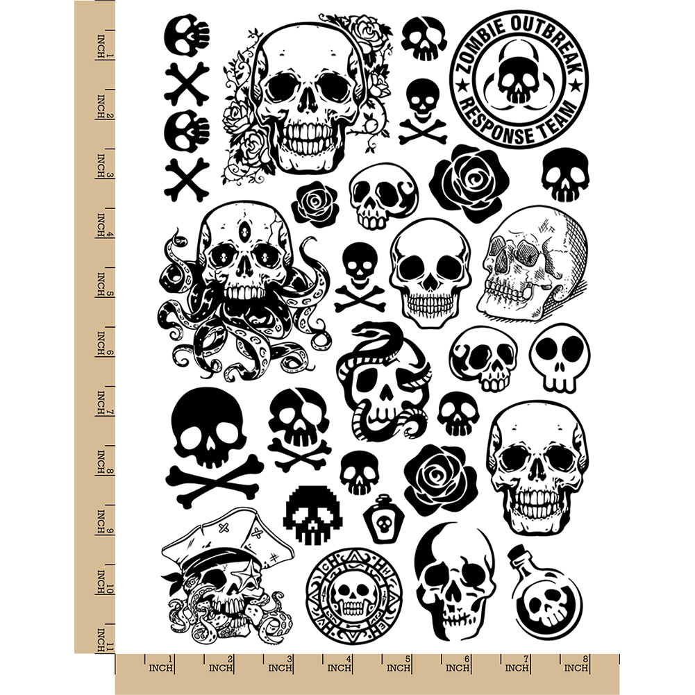 Russian Criminal Tattoos - Skulls Set (9 tattoos) – TattooIcon
