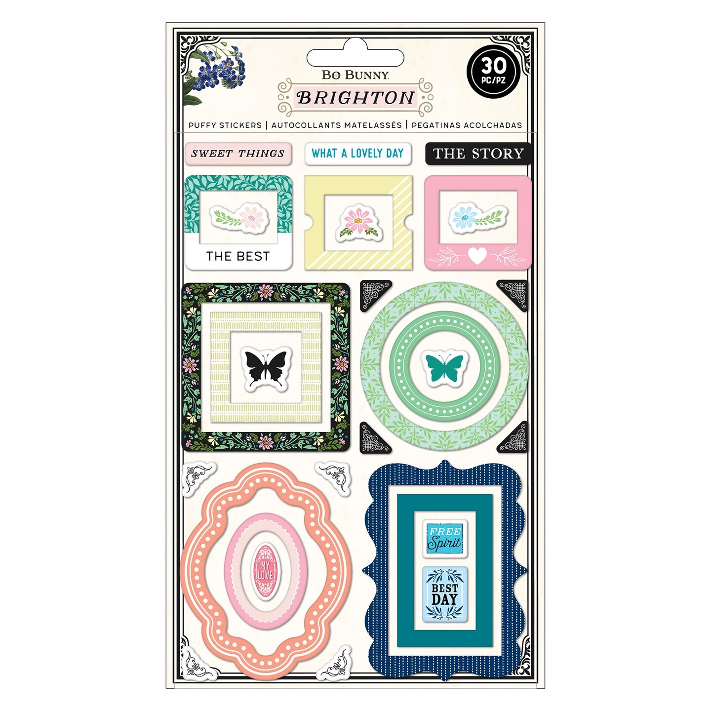 BoBunny Brighton Puffy Frames Stickers 30/Pkg