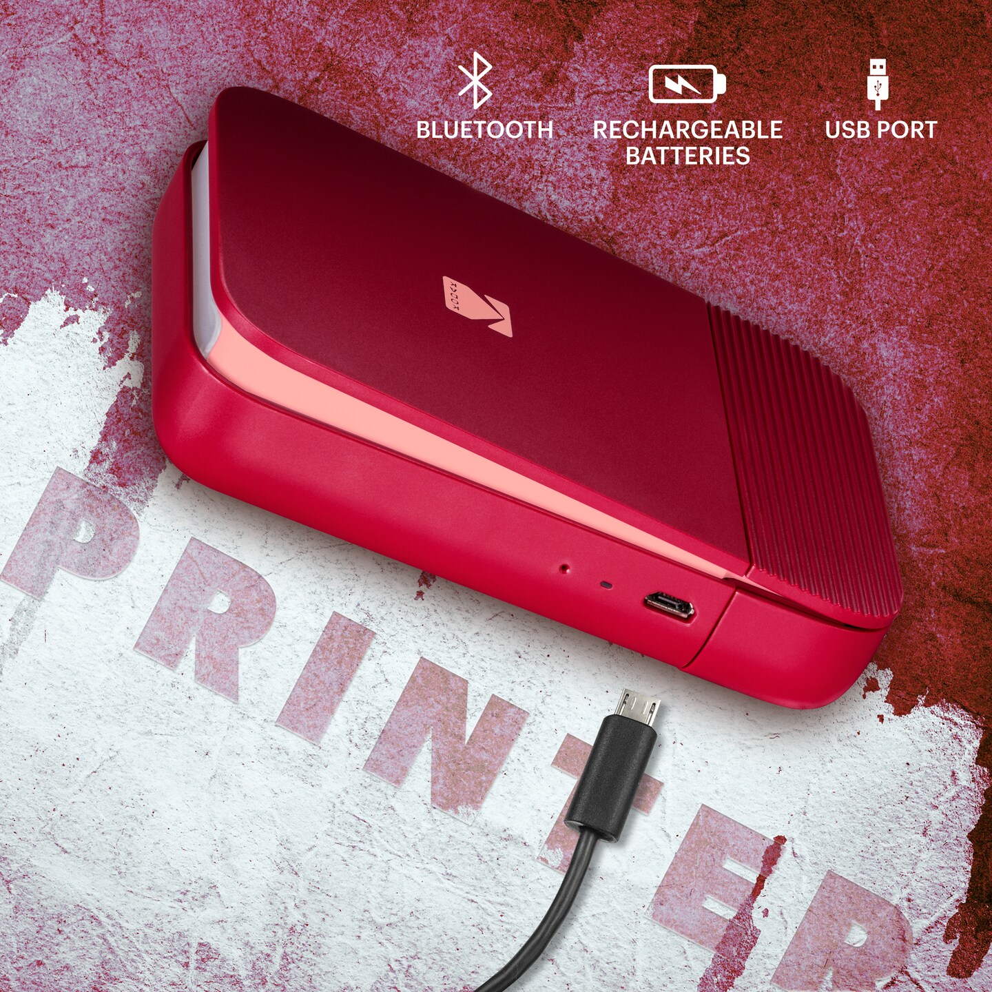 Kodak Smile Digital Instant Photo Printer for iOS &#x26; Android with Bluetooth &#x26; 2x3 Zink Zero Ink Technology