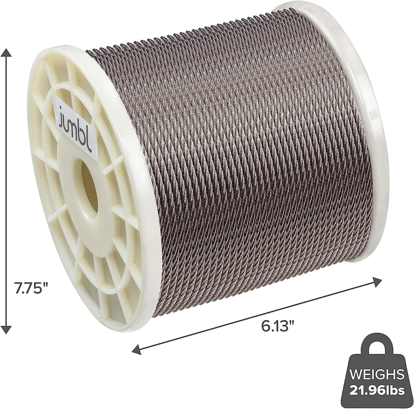 Jumbl 1/8” Wire Rope, Indoor & Outdoor 7x7 Stainless Steel Wire Rope