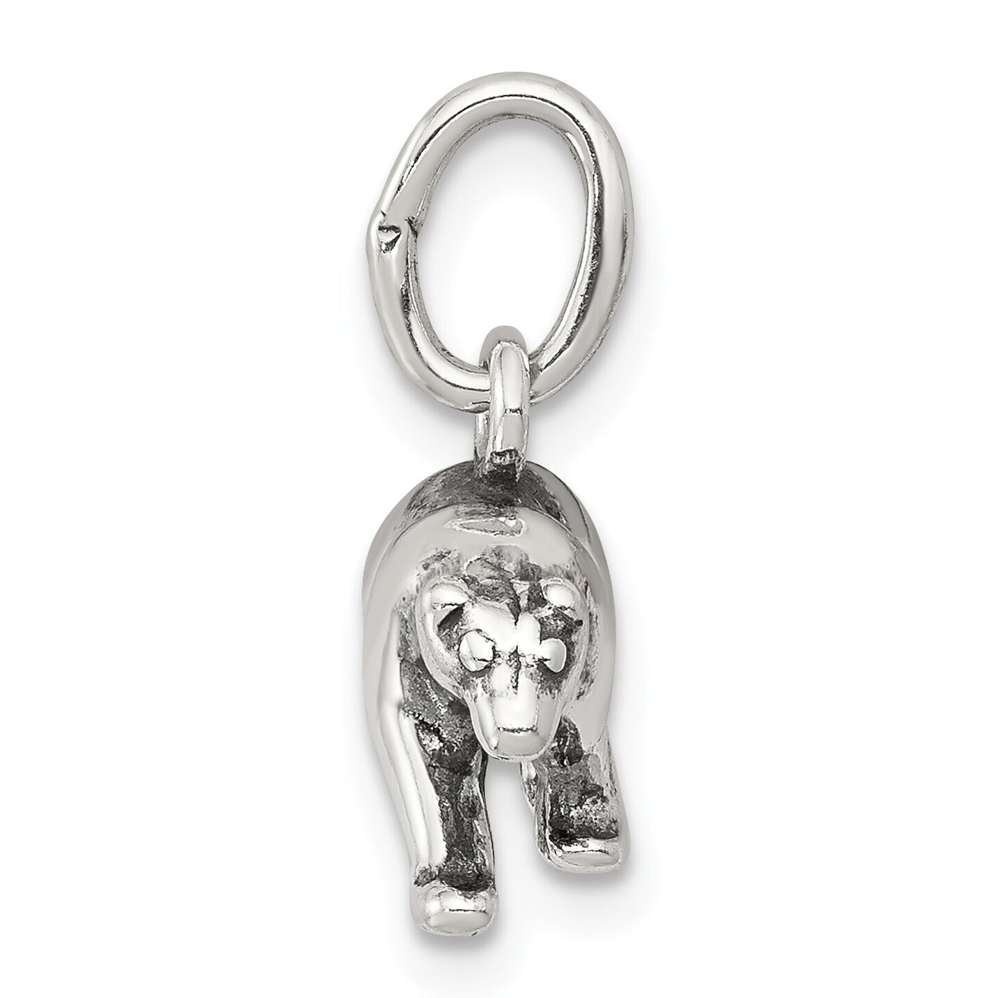 Sterling Silver Bear Charm Pendant Animal Jewelry 12mm x 15mm