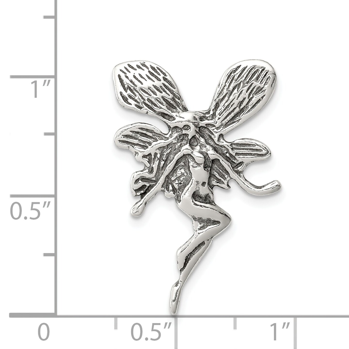 Sterling Silver Fairy Charm Faerie Pendant Jewelry 29mm x 18mm