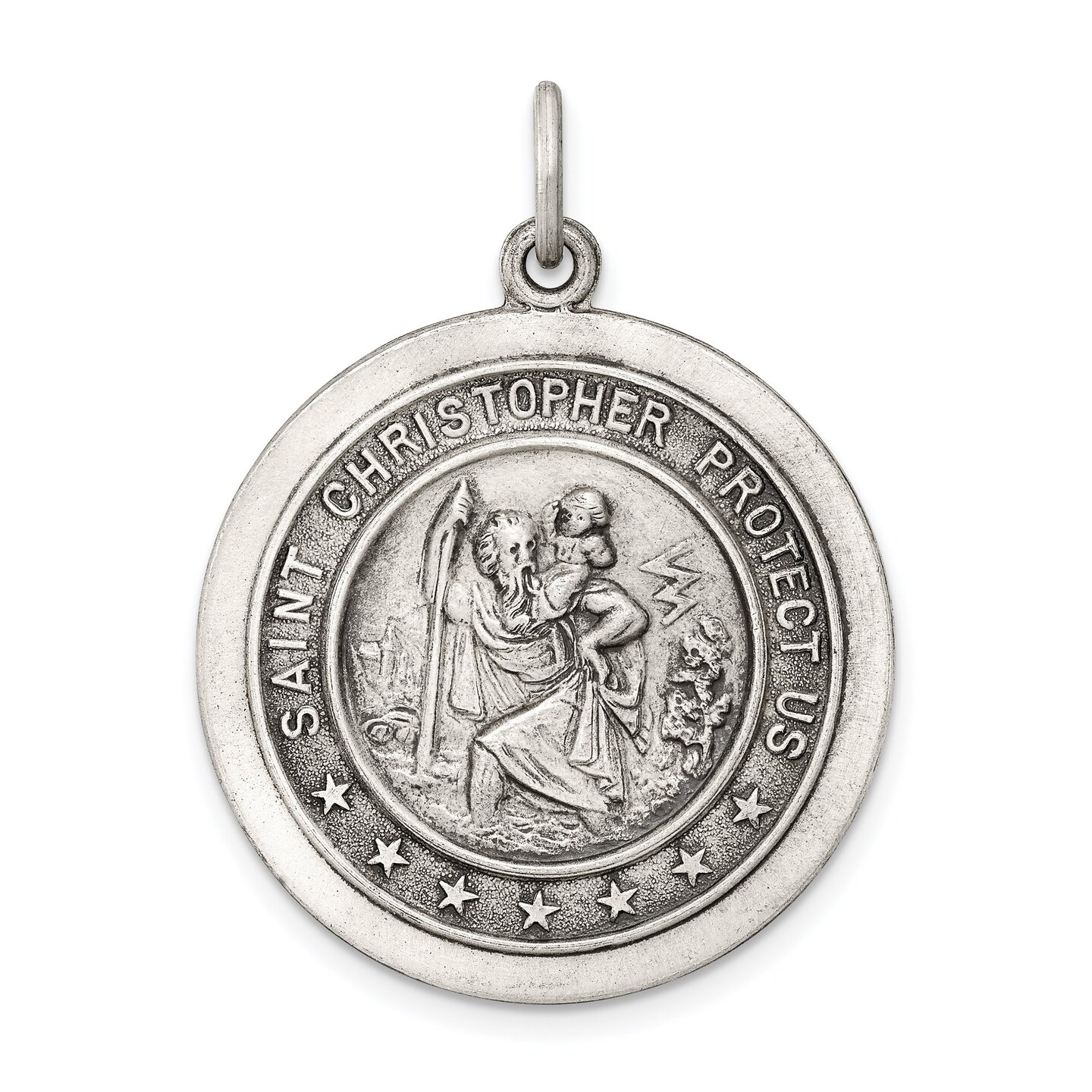 Sterling Silver Saint Christopher Round Medal | Michaels