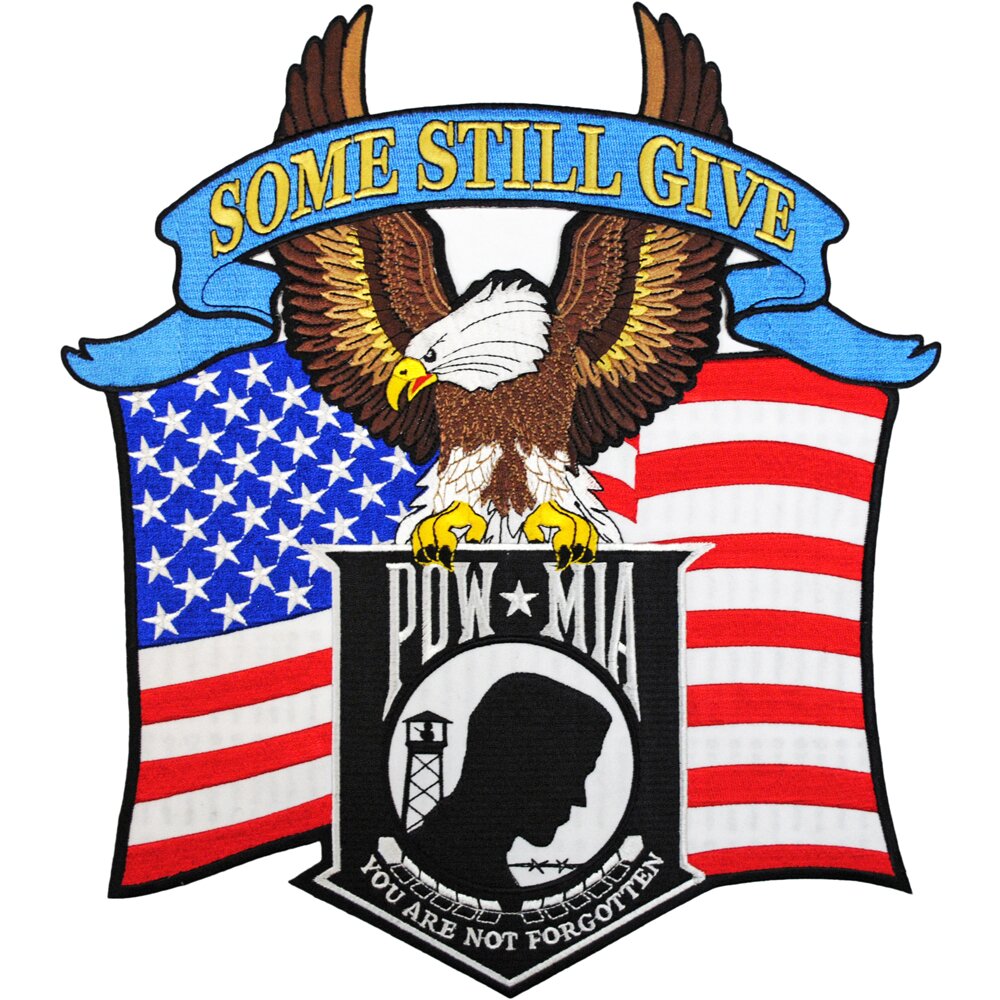 Eagle Emblems Patch-Pow Mia, Eagle-USA &#x22;Some Still Give&#x22; (12&#x22;)