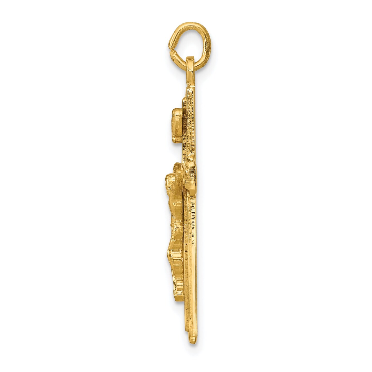 Vermeil Enamel INRI Crucifix Charm Religious Jewelry 31mm x 17mm