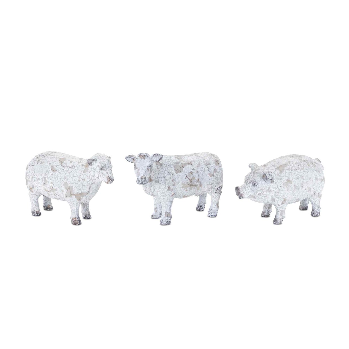 Melrose Distressed Farm Animal Tabletop Figurines - 5.75&#x22; - Set of 3