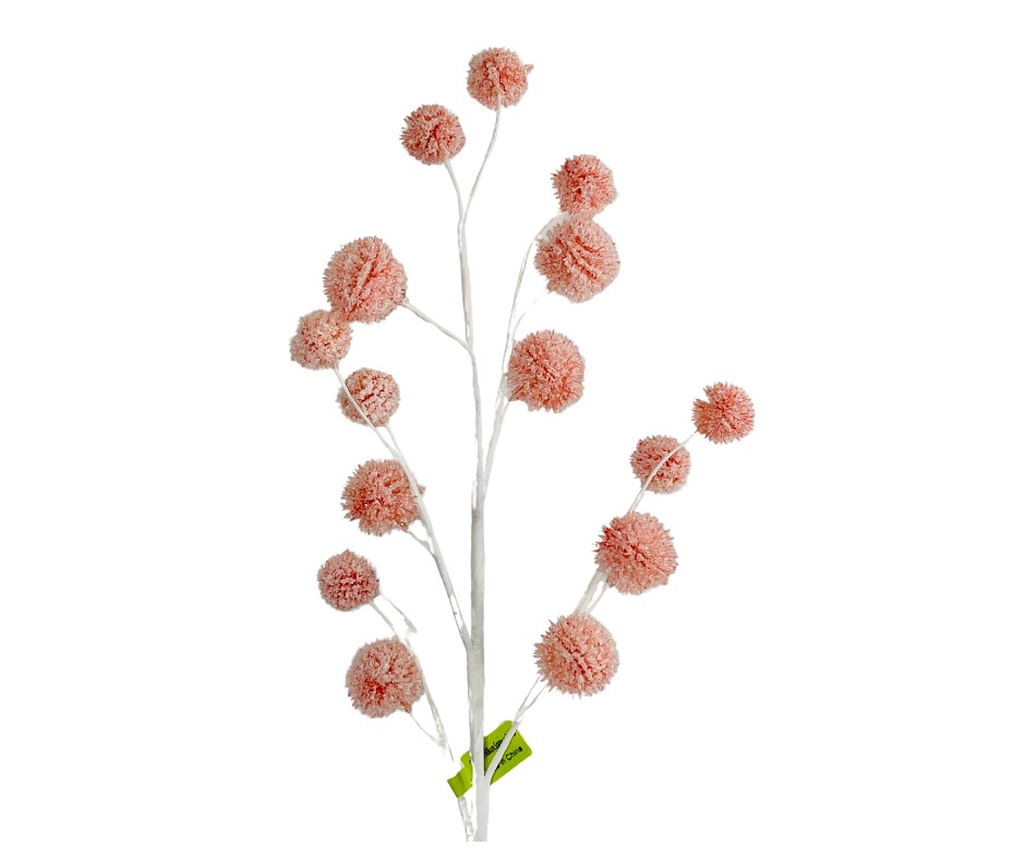 Elegant Blooms: 28-Inch Pink Snowball Allium Spray - Graceful Floral Accent for Your D&#xE9;cor-85550PK