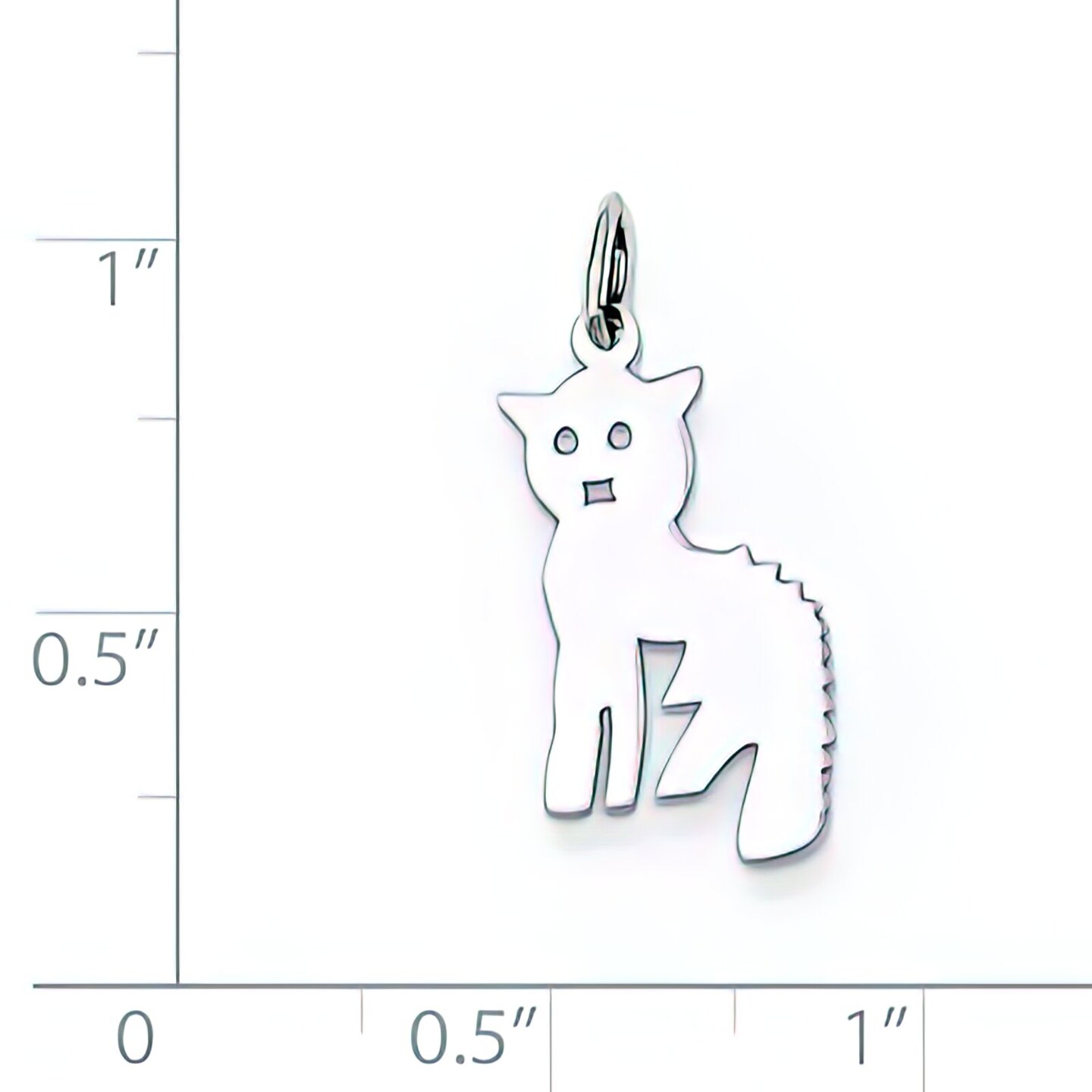 Sterling Silver Cat Charm Pendant Animal Jewelry 20mm x 10mm