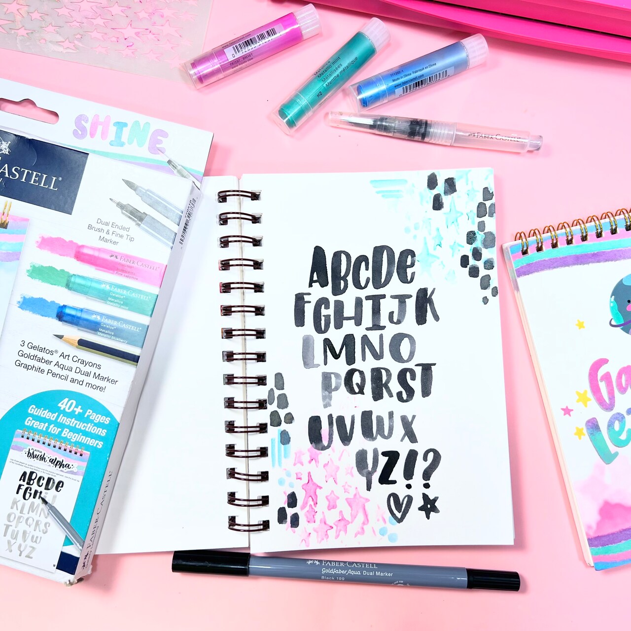 Fun Galaxy Brush Lettering with Faber-Castell®