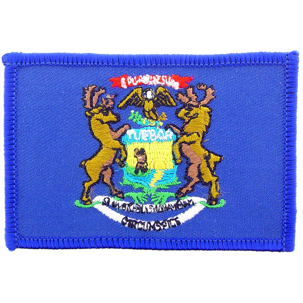 Michigan State Flag Patch 2 1/2&#x22; x 3 1/2&#x22;