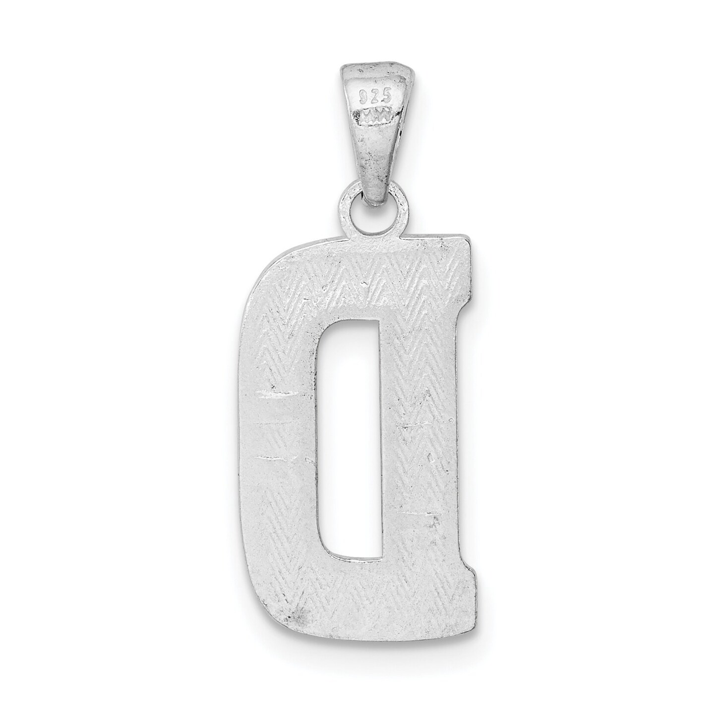 Sterling Silver Initial Letter D Charm Pendant Jewelry 25mm x 9mm