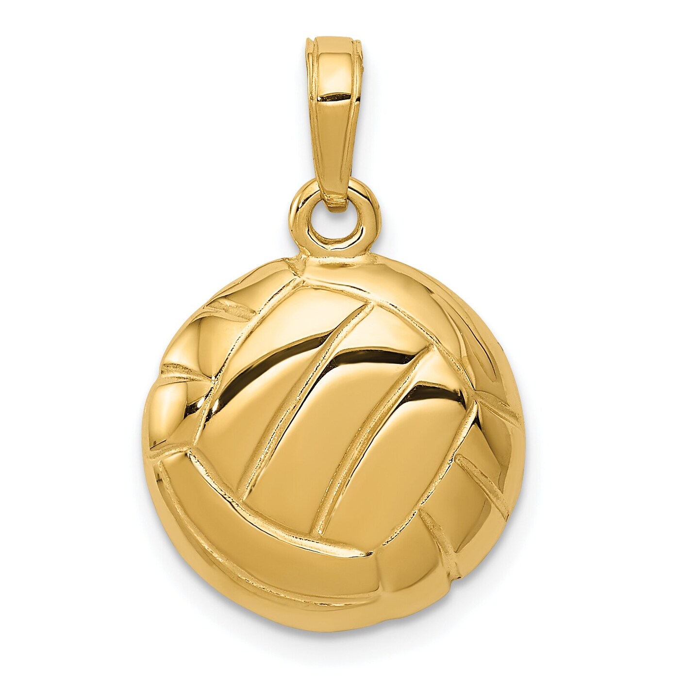 FindingKing 14K Yellow Gold Volleyball Charm Sports Pendant Jewelry 23mm x 15mm