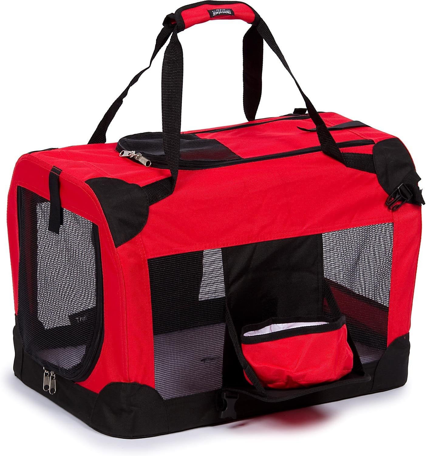 Pet Life Folding Deluxe 360° Vista View House Pet Crate Red-L