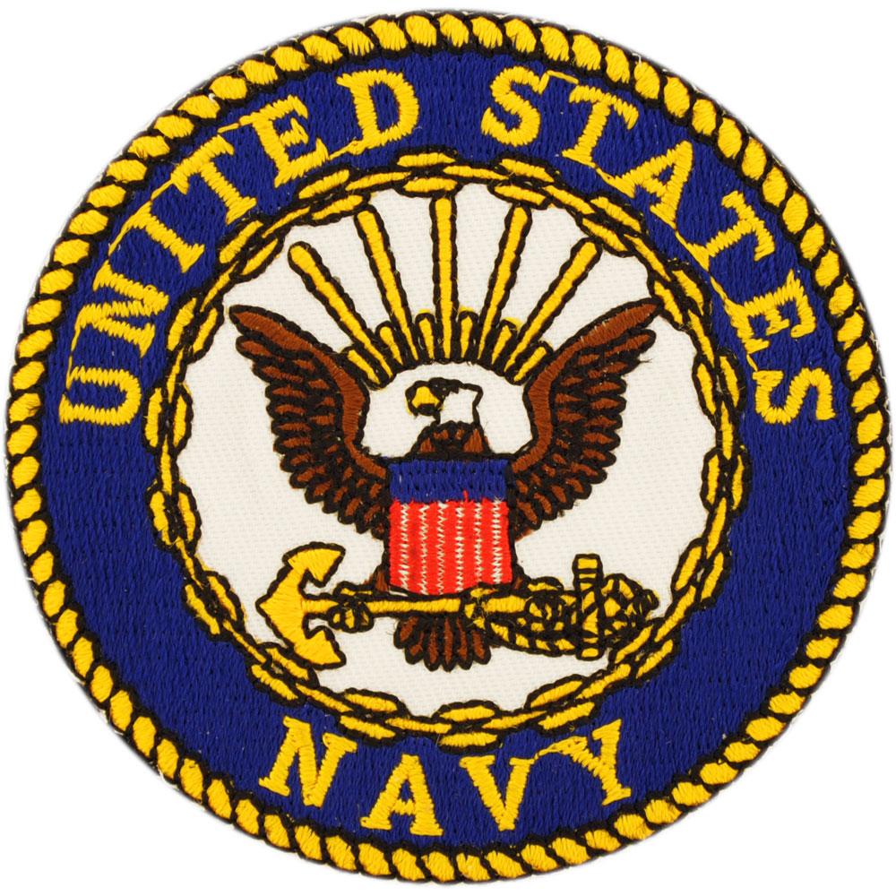 United States Navy Logo Patch Blue &#x26; White 3&#x22;