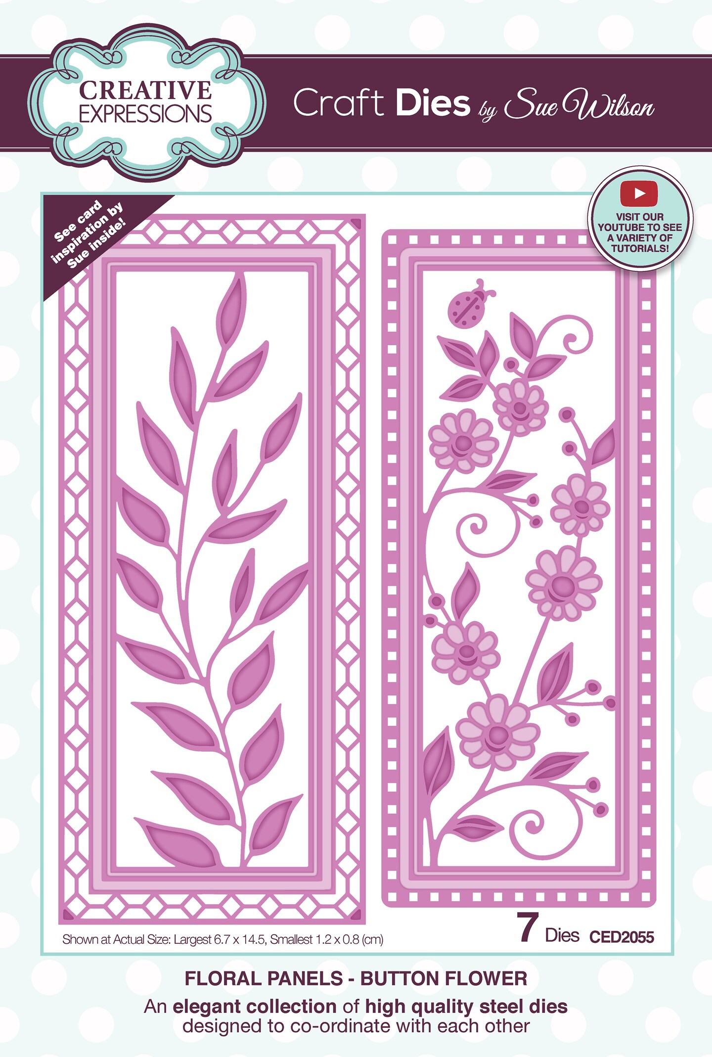 Creative Expressions Craft Dies By Sue Wilson-Floral Panel Collection Button Flower