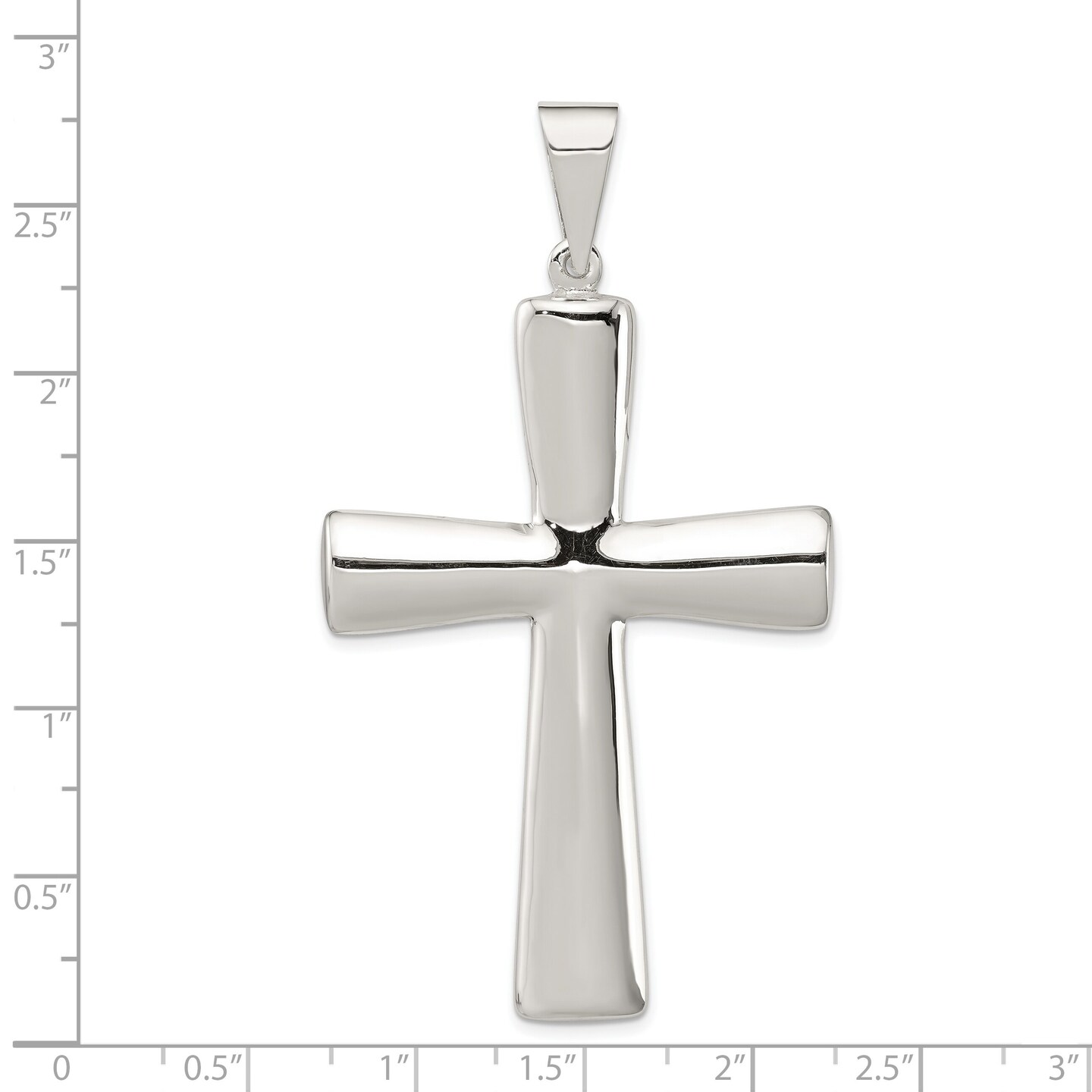 Sterling Silver Cross Pendant Religious Jewelry 63.6mm x 39.2mm