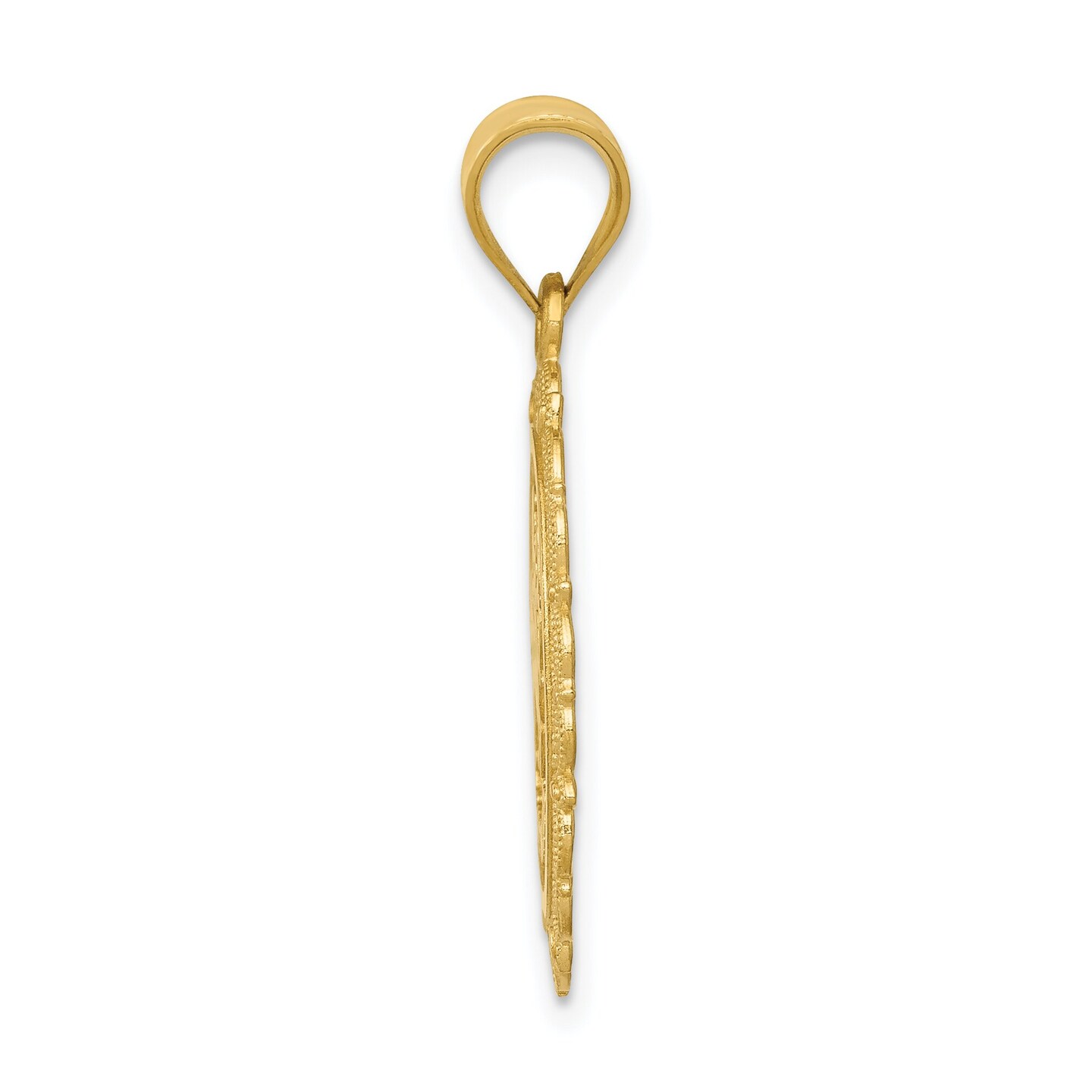 14K Satin Gold Sagittarius Zodiac Oval Charm Pendant