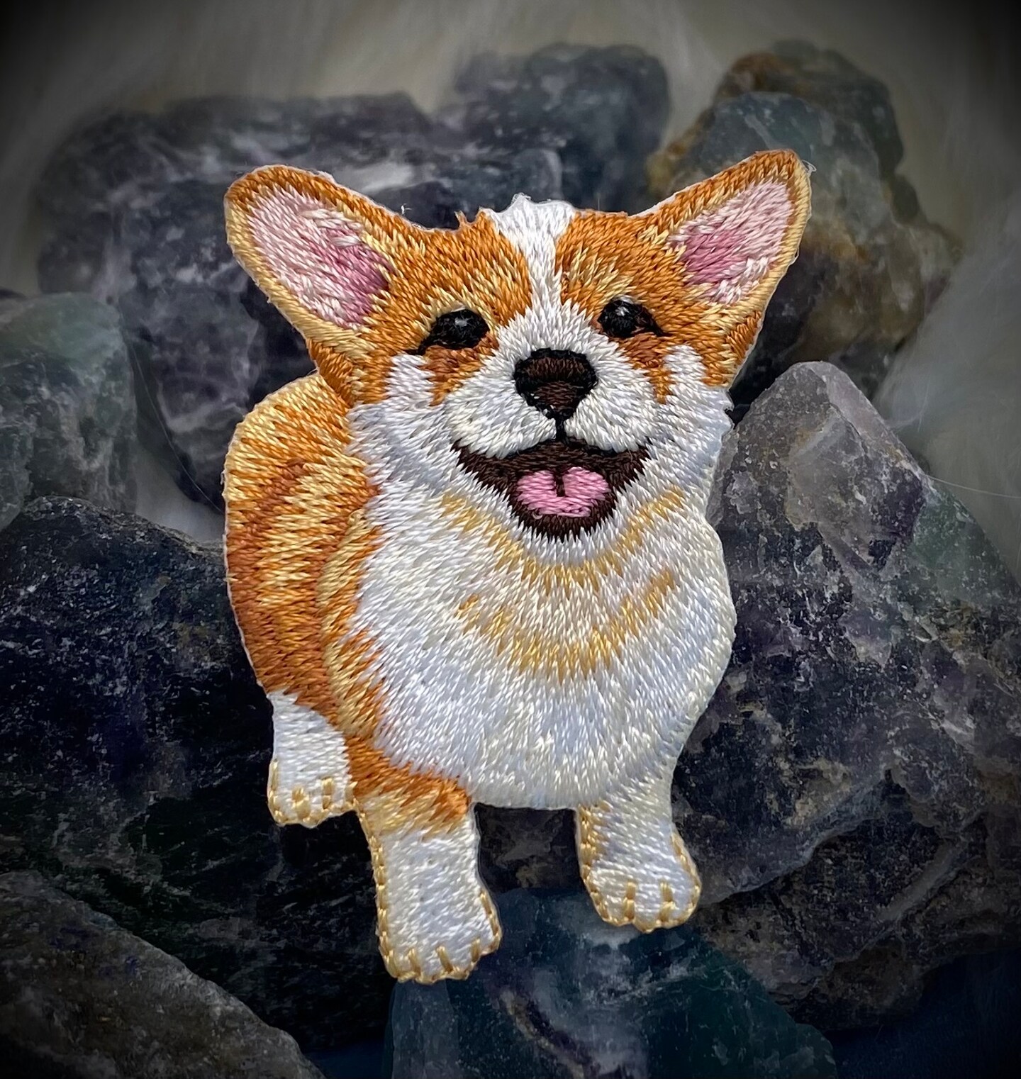 Welsh Pembroke Corgi, Puppy Dog, Realistic Pets, Embroidered, Iron on Patch