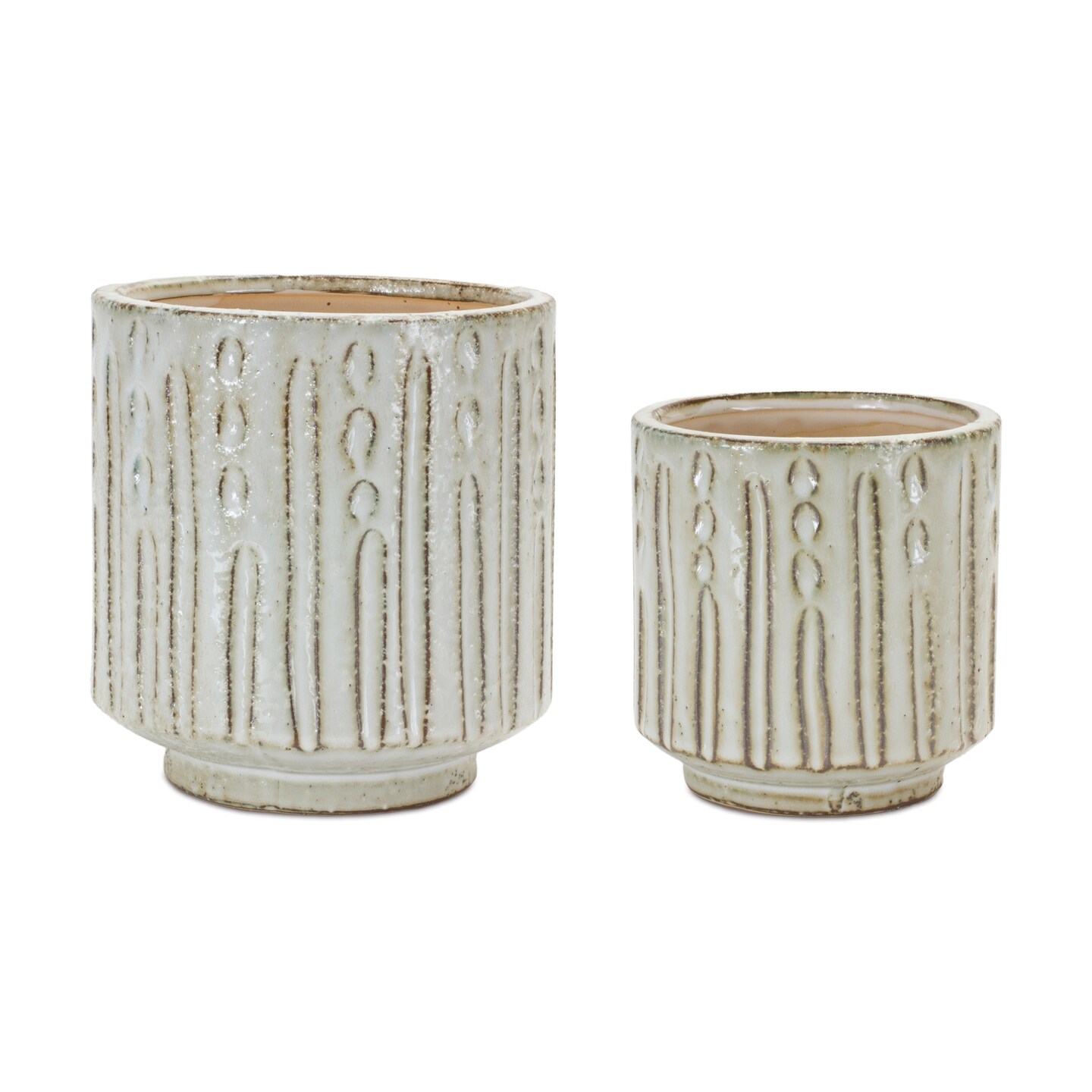 Melrose Distressed Glaze Terracotta Pots - 6.5&#x22; - Set of 2