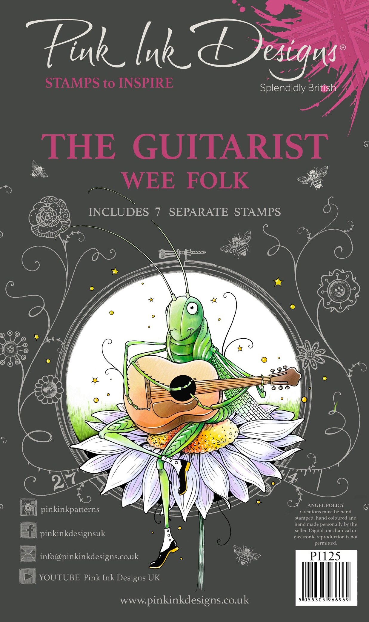 Pink Ink Designs A6 Clear Stamp-The Guitarist