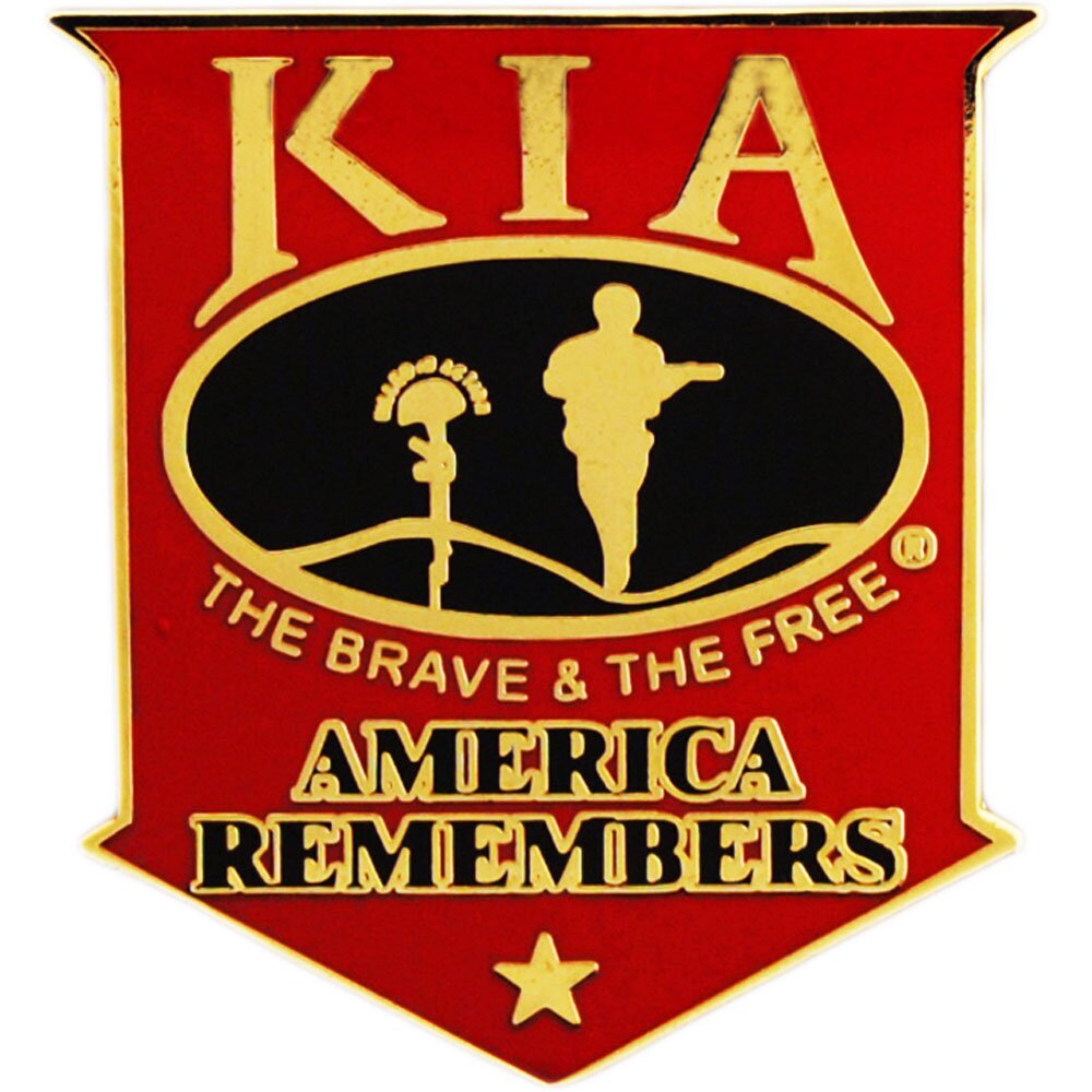 EagleEmblems P40222 Pin-Kia,America Remembers (Shield) Red/Blk (1.5 ...