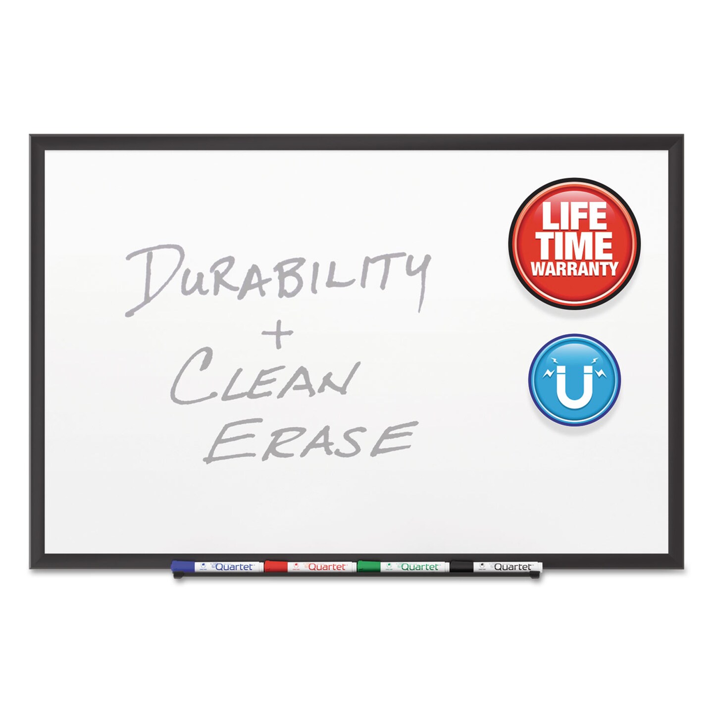 Quartet Classic Porcelain Magnetic Whiteboard 36 x 24 Black Aluminum Frame