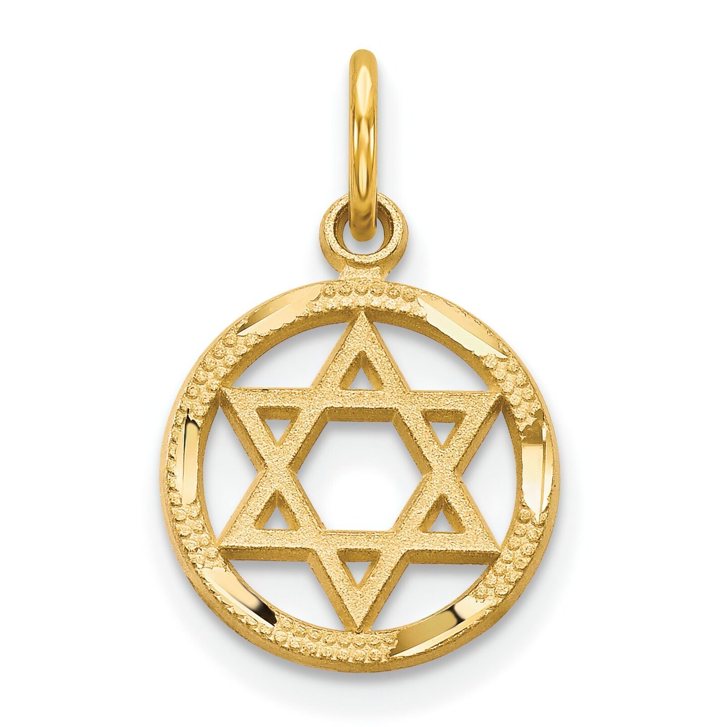 10K Yellow Gold Religious Diamond-Cut Star of David Charm New 18 X 12mm  Jewerly