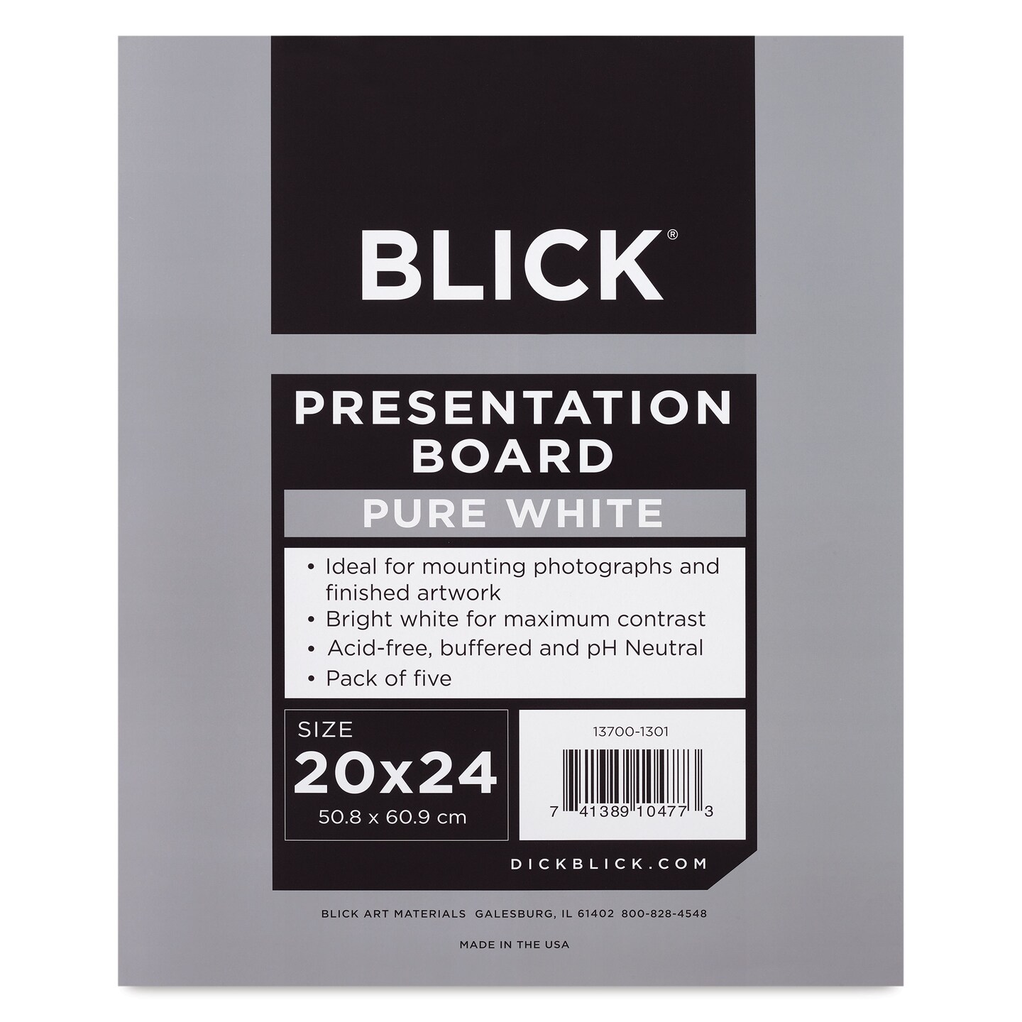 Blick Presentation Board Pack - 20&#x22; x 24&#x22;, Pure White, Pkg of 5