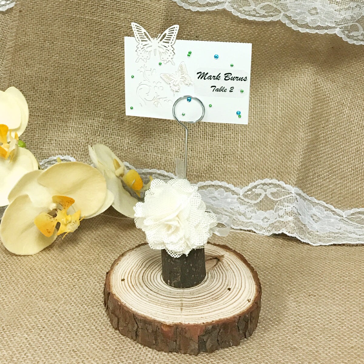 Wrapables Wooden Photo and Placecard Clip Holders for Wedding Table Decor (Set of 10)