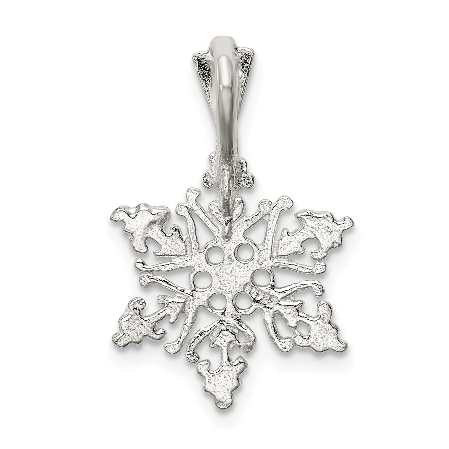 Sterling Silver Snowflake Pendant Charm FindingKing Jewerly 21mm x 14mm