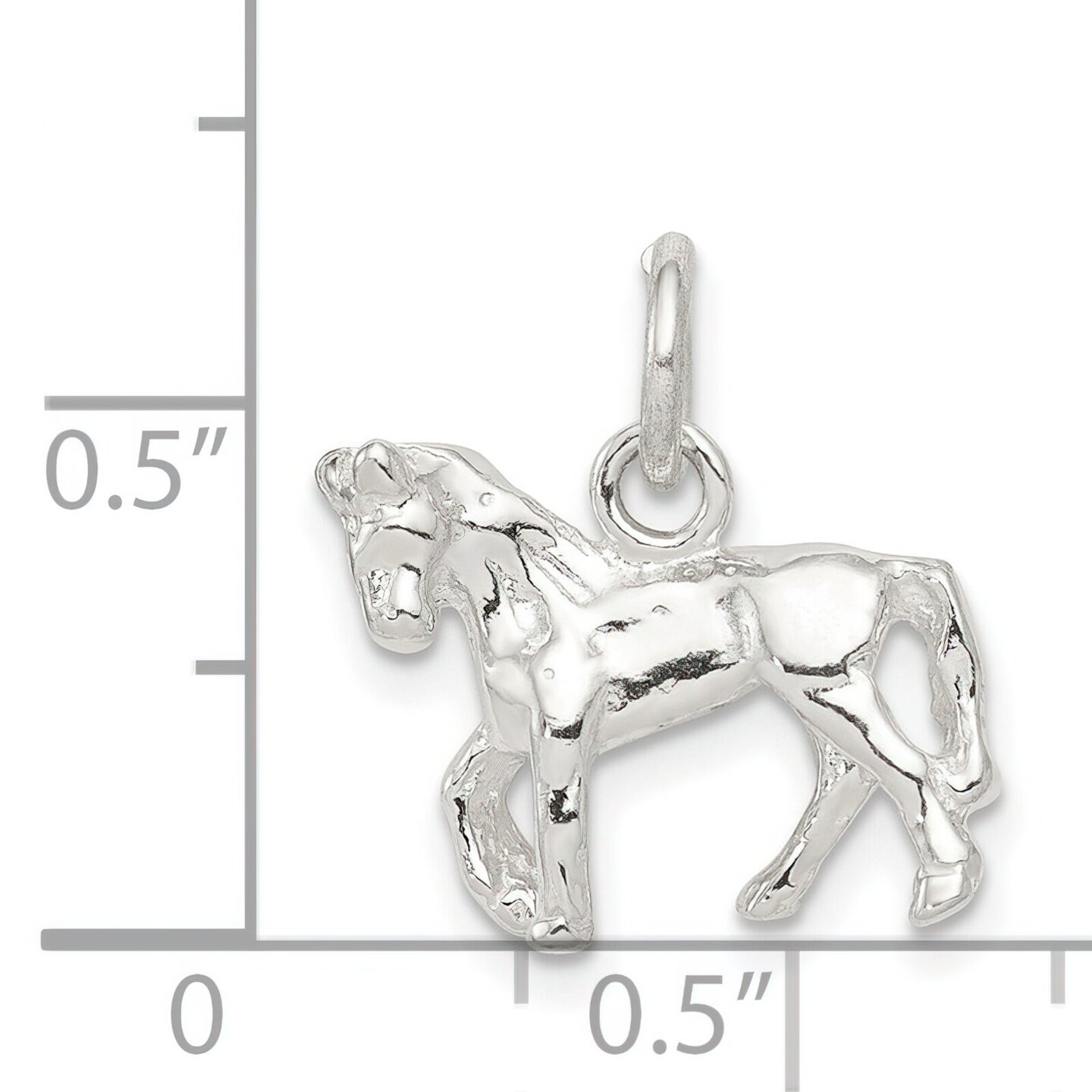 Sterling Silver Horse Charm Jewelry Animal Jewelry 19mm x 16mm