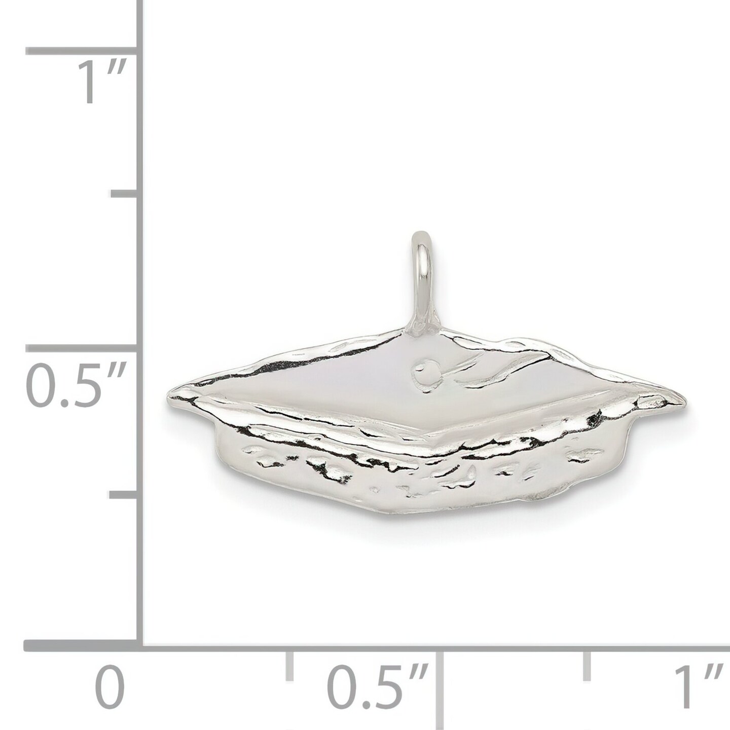 Sterling Silver Graduation Cap Charm Pendant Jewelry 14mm x 23mm