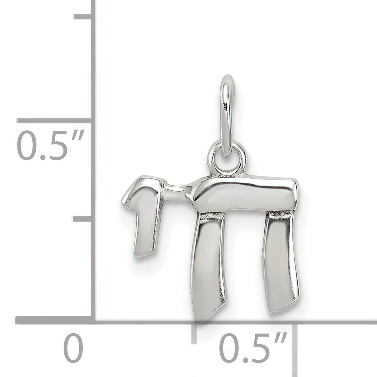 Sterling Silver Chai Charm Jewerly 12mm x 11mm