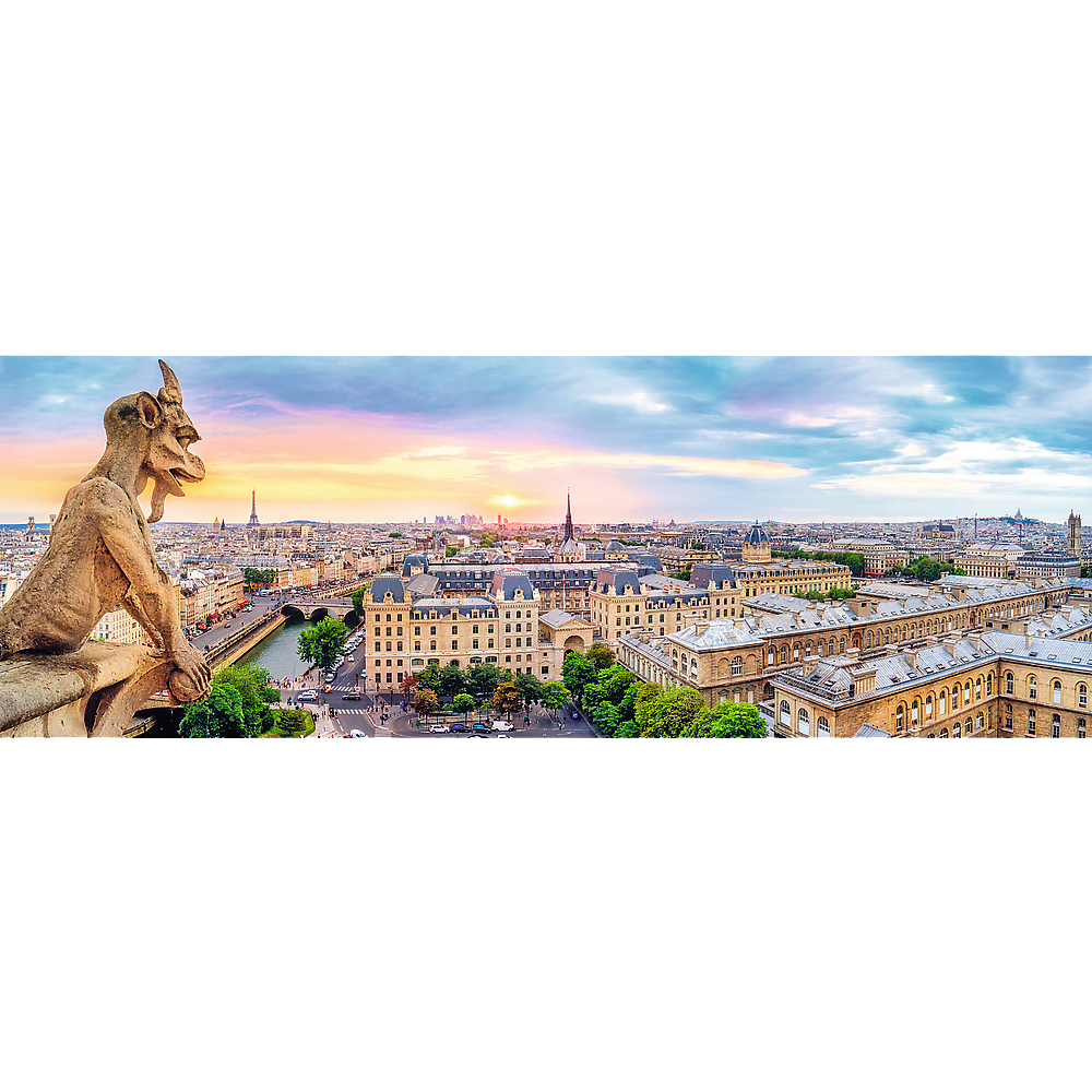 Panorama 1000 Piece Jigsaw Puzzles, View from The Cathedral of Notre-Dame De, Paris Puzzle, Puzzle of France, Gargoyles, Adult Puzzles, Trefl 29029