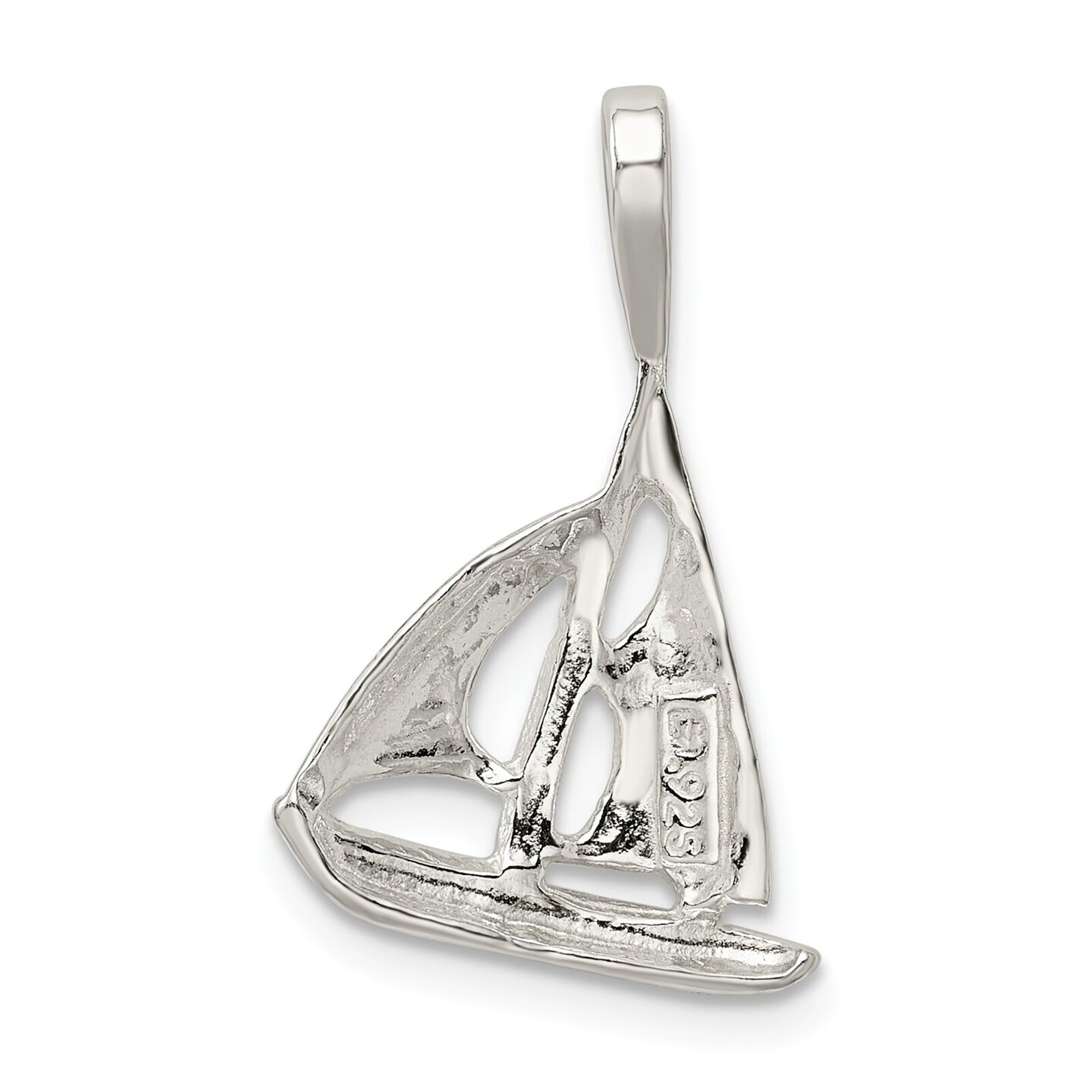 Sterling Silver Sailboat Charm Pendant Sailing Jewelry 25mm x 16mm