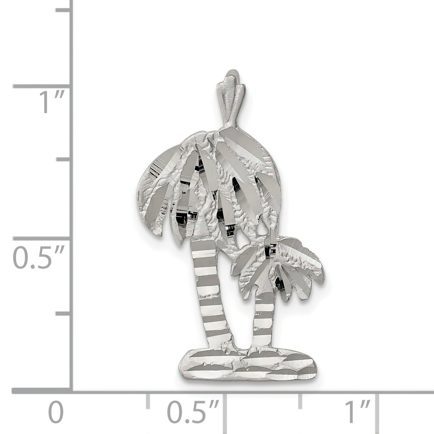 Sterling Silver Palm Trees Pendant Charm FindingKing Jewerly 27mm x 17mm