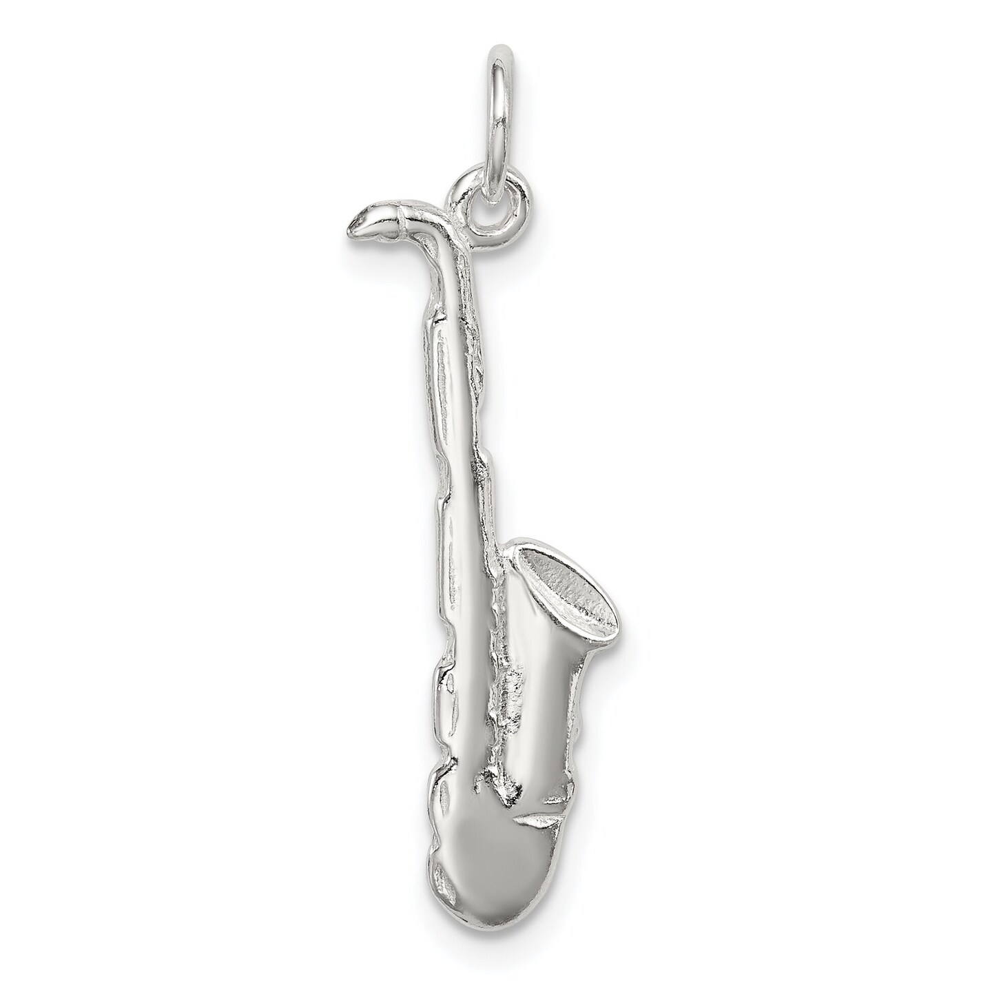 Sterling Silver Saxophone Charm Pendant Music Jewelry 27mm x 10mm