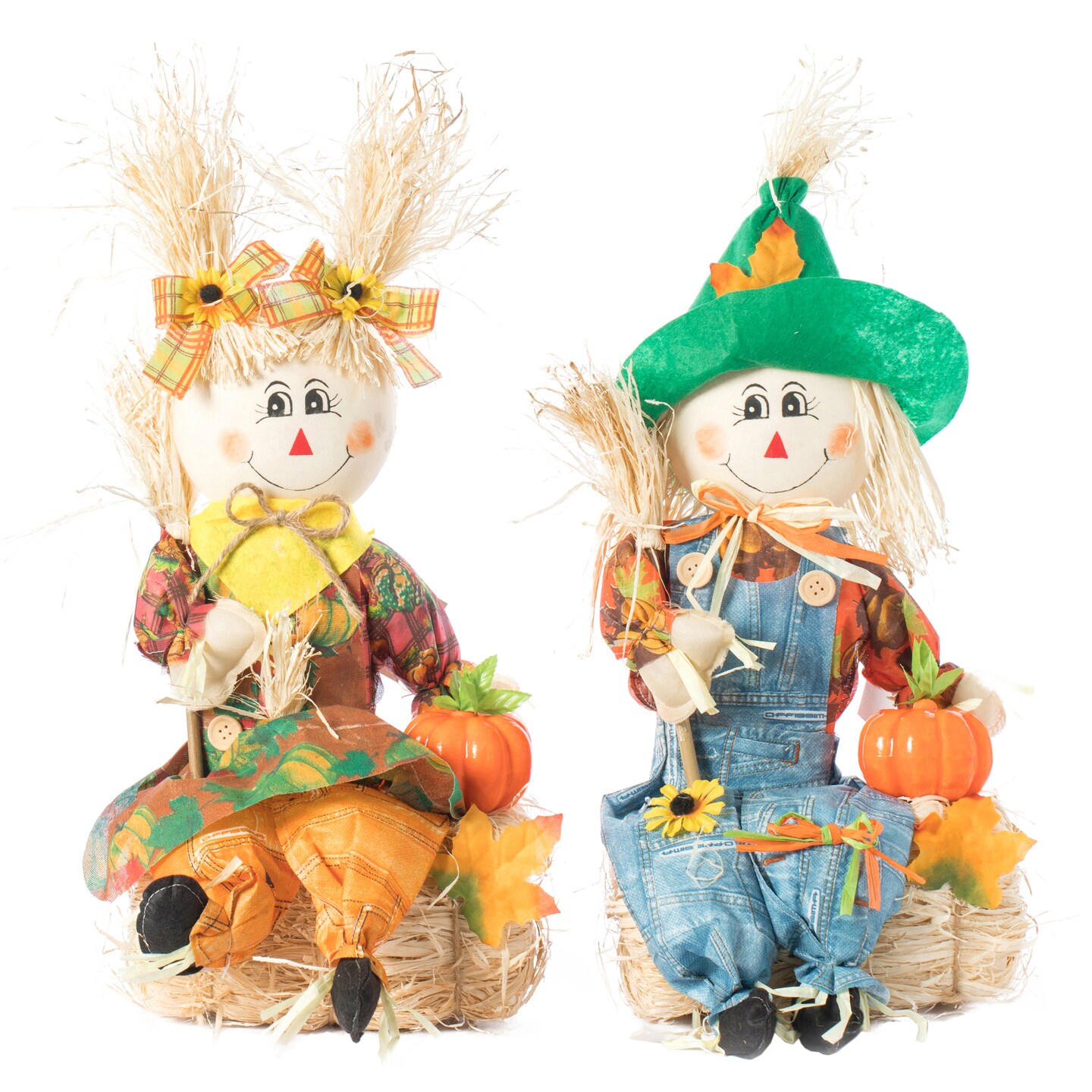 Gardenised Set of 2 Garden Scarecrows Boy and Girl
