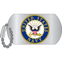 U.S. Navy Logo Dog Tag Style Pin 1.25&#x22;