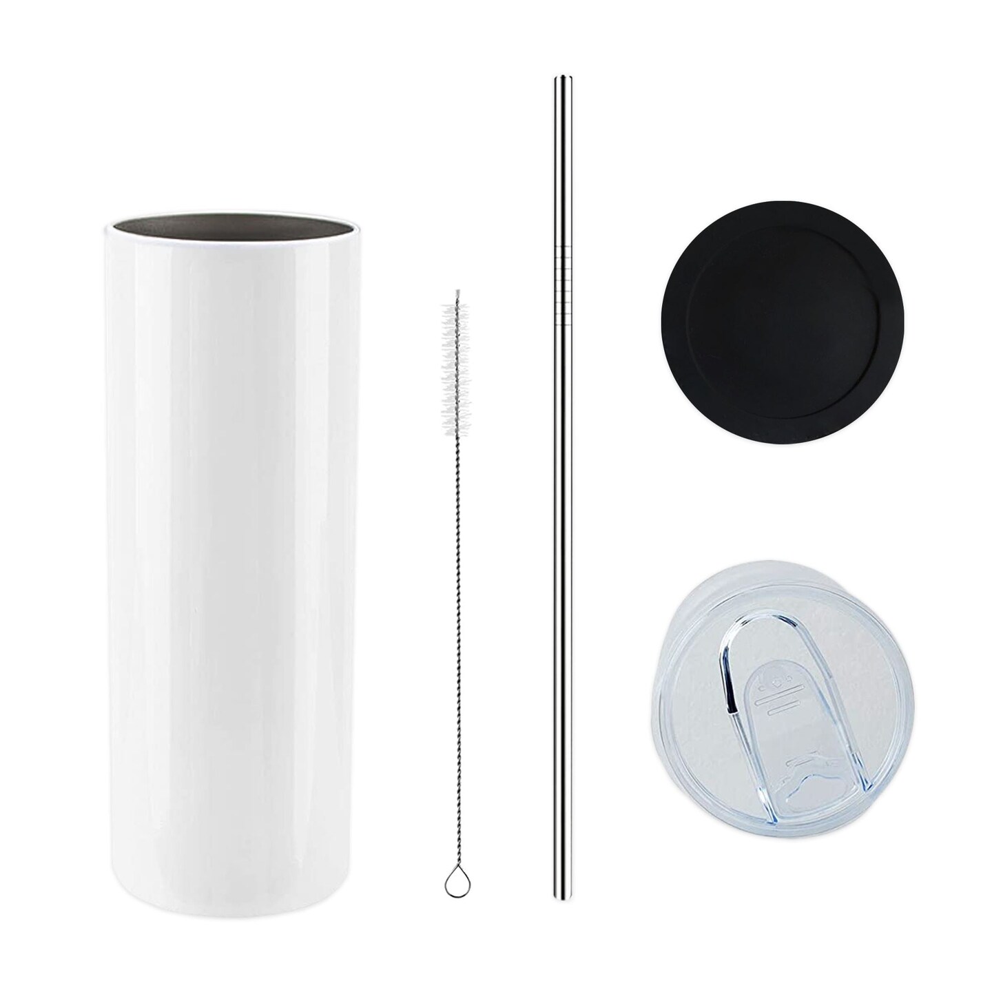 ProSub 20oz Straight Skinny Tumbler Sublimation Blanks Gloss White - 60 Pack
