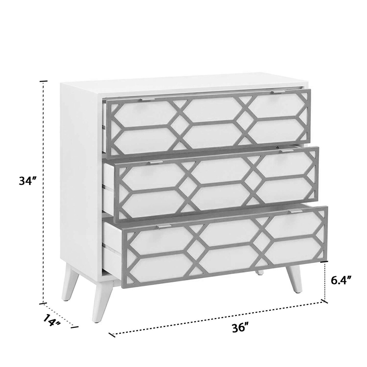 Madison Park Maria Gold Lattice Accent Chest Black/Gold See below