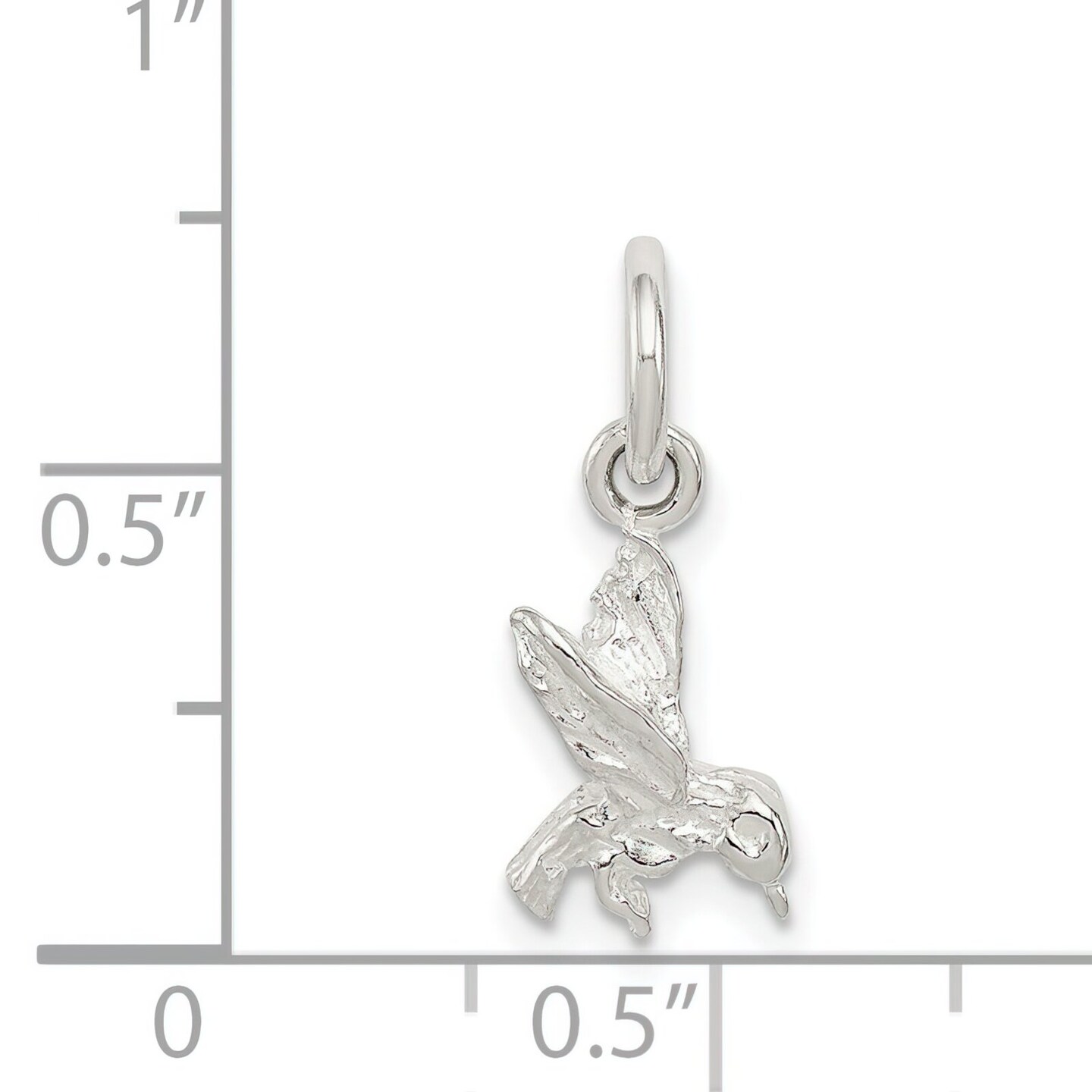 Sterling Silver Hummingbird Charm Pendant Bird Jewelry 12 X 8mm